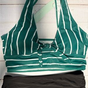 Dippin' Daisy's Green Striped Bikini Top